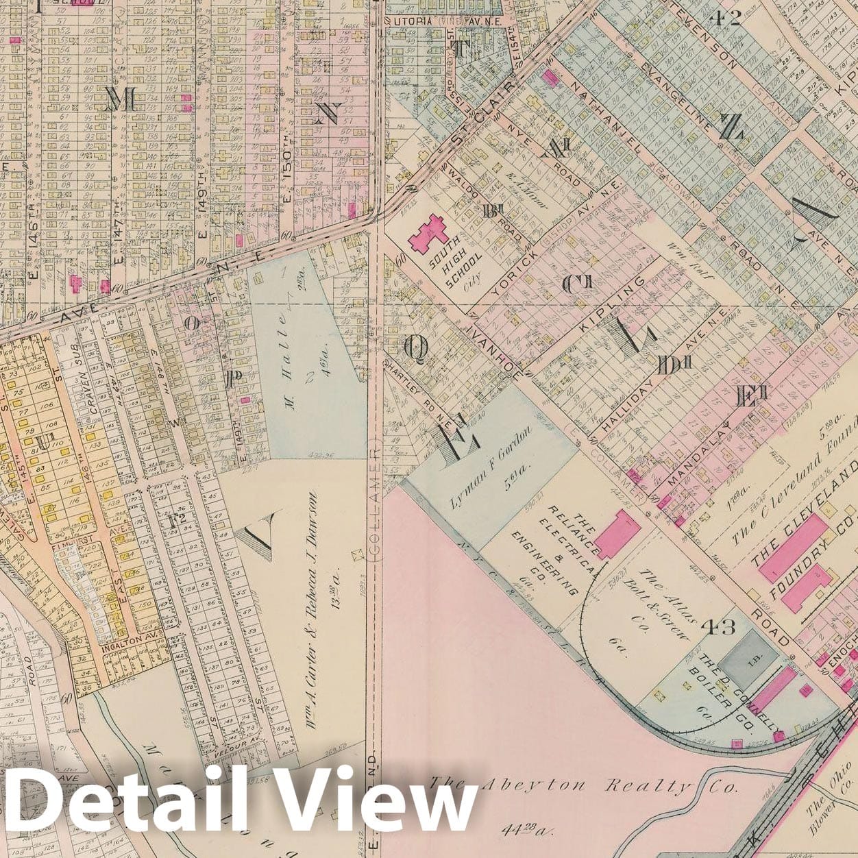 Historic Map : Plat Book of The City of Cleveland, Vol. One, 1912 Plate 041 , Vintage Wall Art