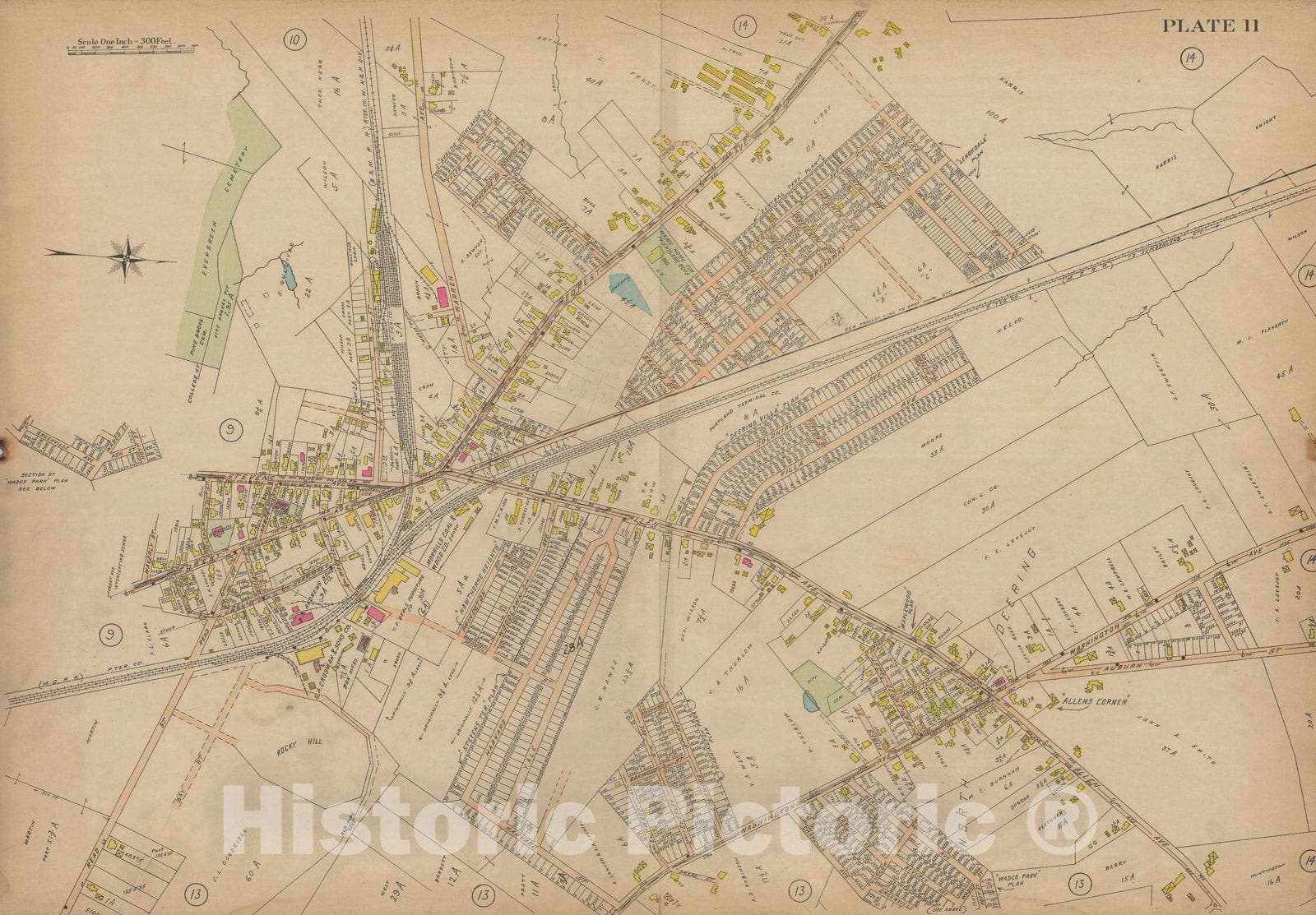 Historic Map : Atlas City of Portland, Portland 1914 Plate 011 , Vintage Wall Art