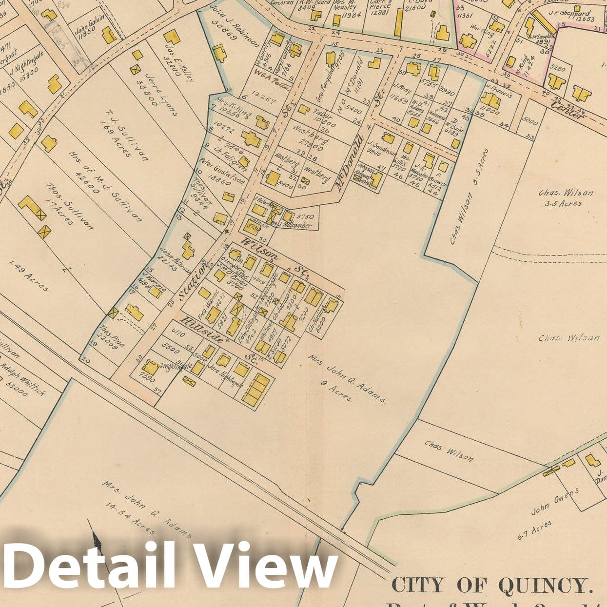 Historic Map : Atlas City of Quincy, Norfolk County, Mass., Quincy 1897 Plate 011 , Vintage Wall Art
