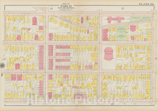 Historic Map : Atlas City of Boston: South Boston 1919 Plate 022 , Vintage Wall Art