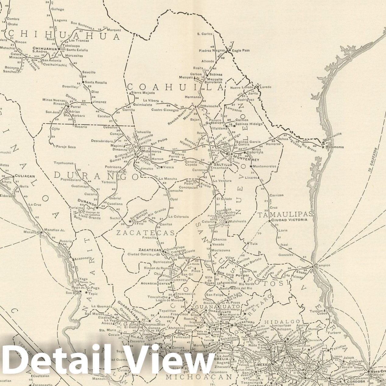 Historic Map : Commercial Atlas of America, 56th Edition, Mexico 1925 , v2, Vintage Wall Art