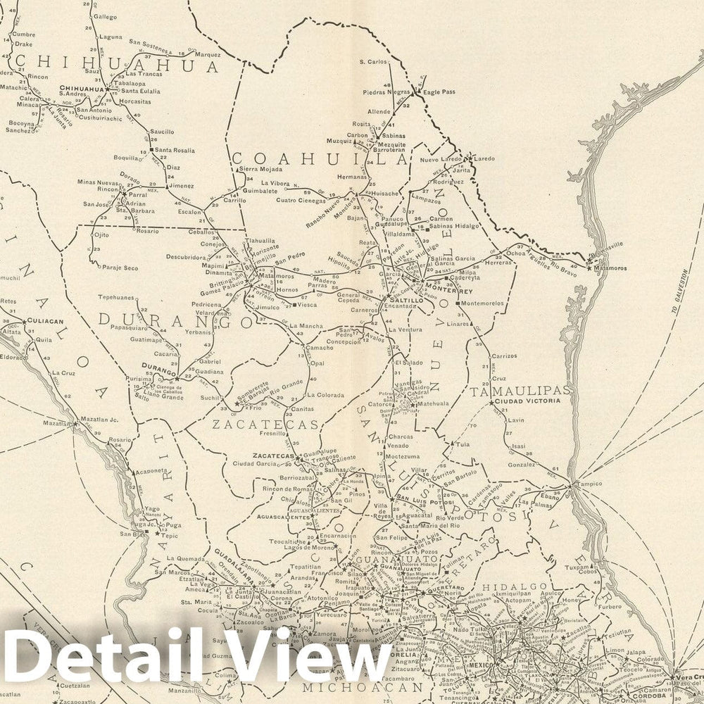 Historic Map : Commercial Atlas of America, 56th Edition, Mexico 1925 , v2, Vintage Wall Art