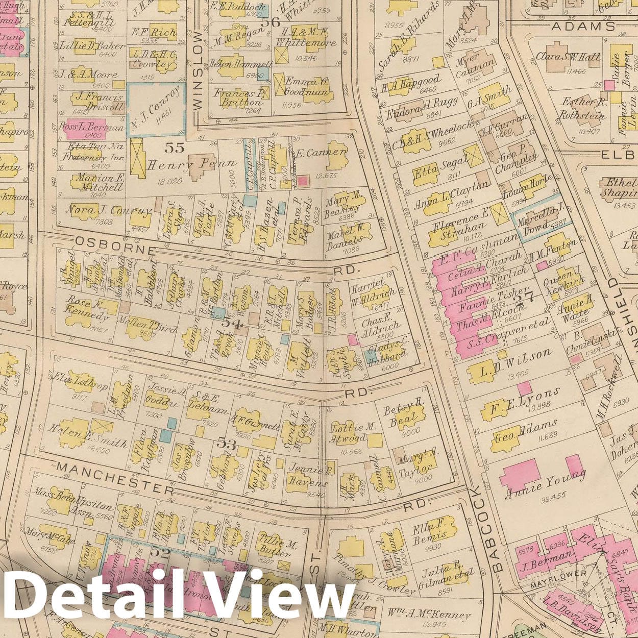 Historic Map : Atlas Town of Brookline, Brookline 1927 Plate 006 , Vintage Wall Art