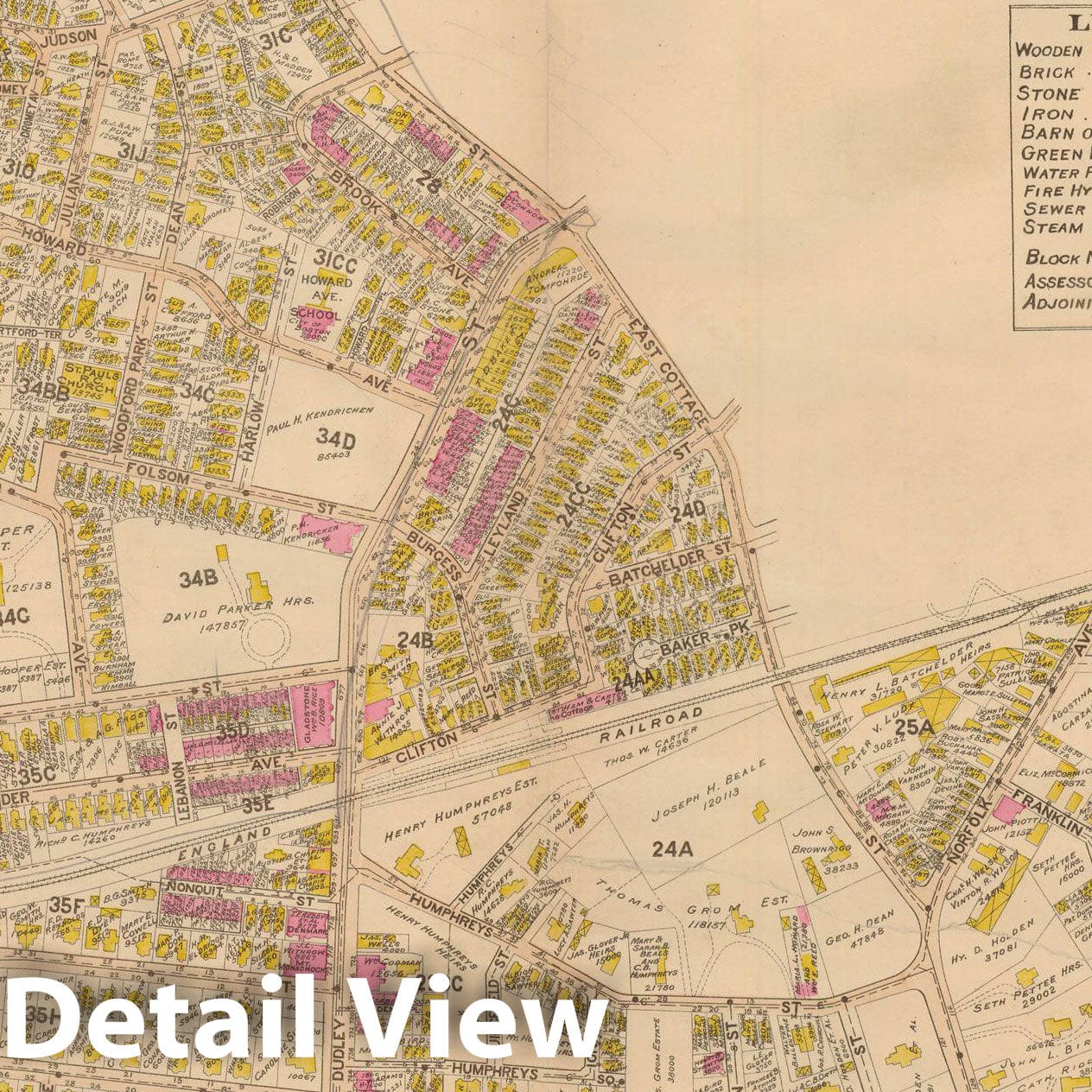Historic Map : Atlas of Dorchester, West Roxbury and Brighton, Dorchester 1899 Plate 001 , Vintage Wall Art