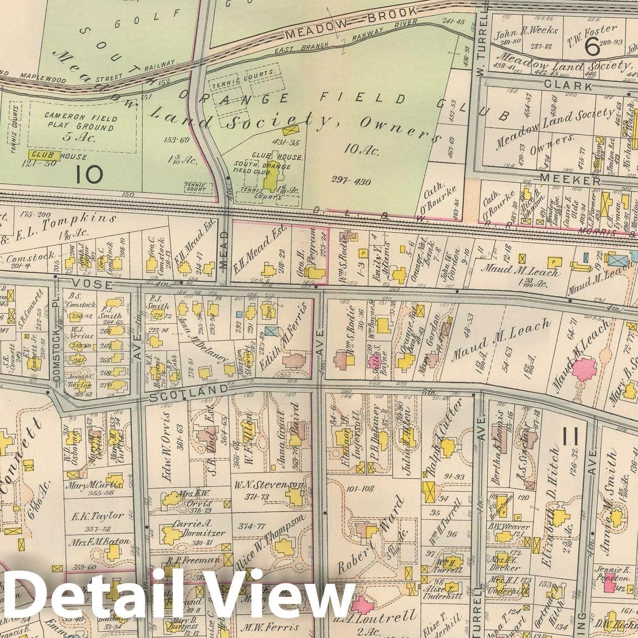 Historic Map : Atlas Oranges, South Orange 1911 Plate 022 , Vintage Wall Art