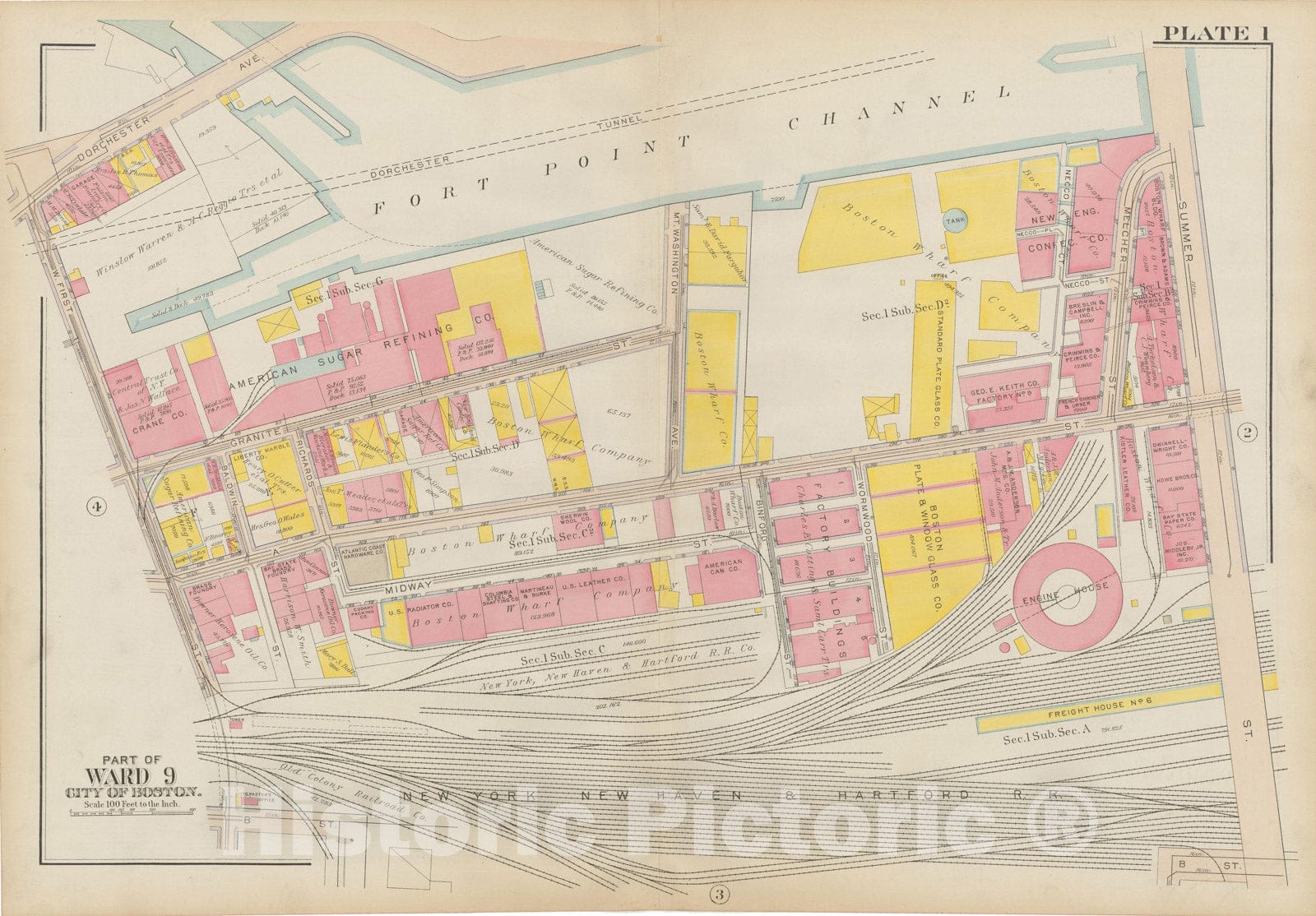 Historic Map : Atlas City of Boston: South Boston 1919 Plate 001 , Vintage Wall Art