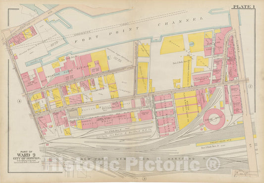 Historic Map : Atlas City of Boston: South Boston 1919 Plate 001 , Vintage Wall Art
