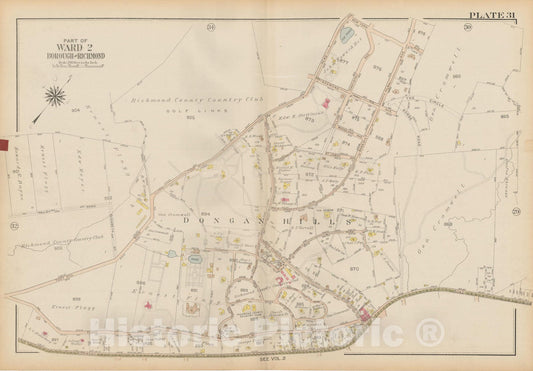 Historic Map : Atlas of Staten Island, Borough of Richmond, Vol 1, Staten Island 1917 Plate 031 , Vintage Wall Art