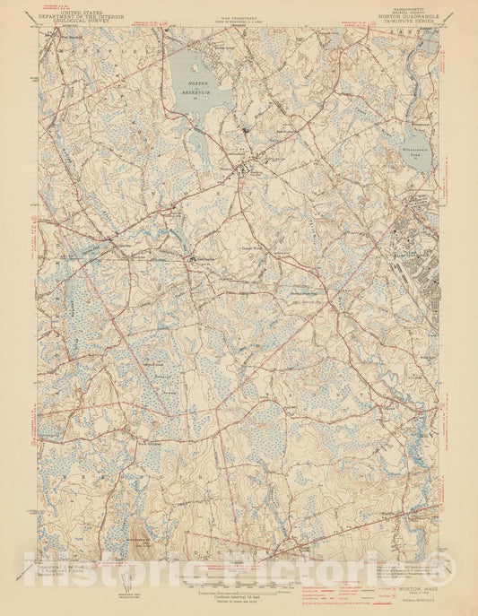 Historic Map : USGS 7.5 Minute Sheets and Quadrangles, Norton 1944 Topographic Map , Vintage Wall Art
