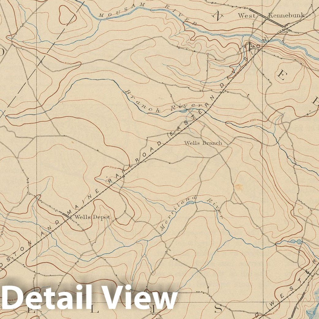 Historic Map : USGS 7.5 Minute Sheets and Quadrangles, Kennebunk 1925 Topographic Map , Vintage Wall Art