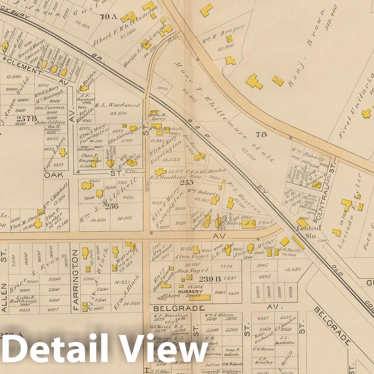 Historic Map : Atlas City of Boston, West Roxbury, Roslindale & West Roxbury 1890 Plate 020 , Vintage Wall Art