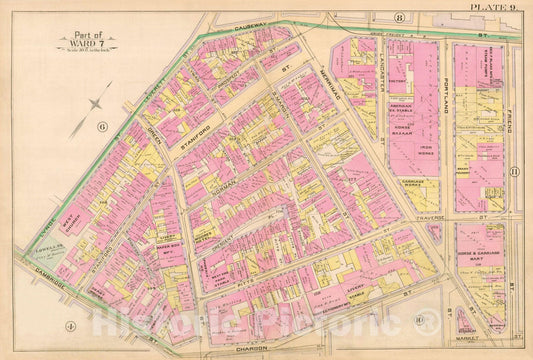 Historic Map : Atlas City of Boston, City Proper, Vol. I, Boston 1888 Plate 009 , Vintage Wall Art