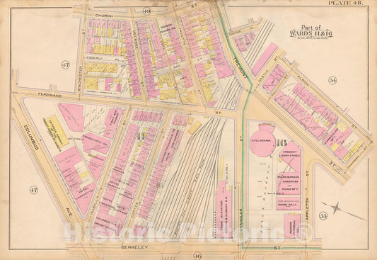 Historic Map : Atlas City of Boston, City Proper, Vol. 2, Boston 1888 Plate 048 , Vintage Wall Art