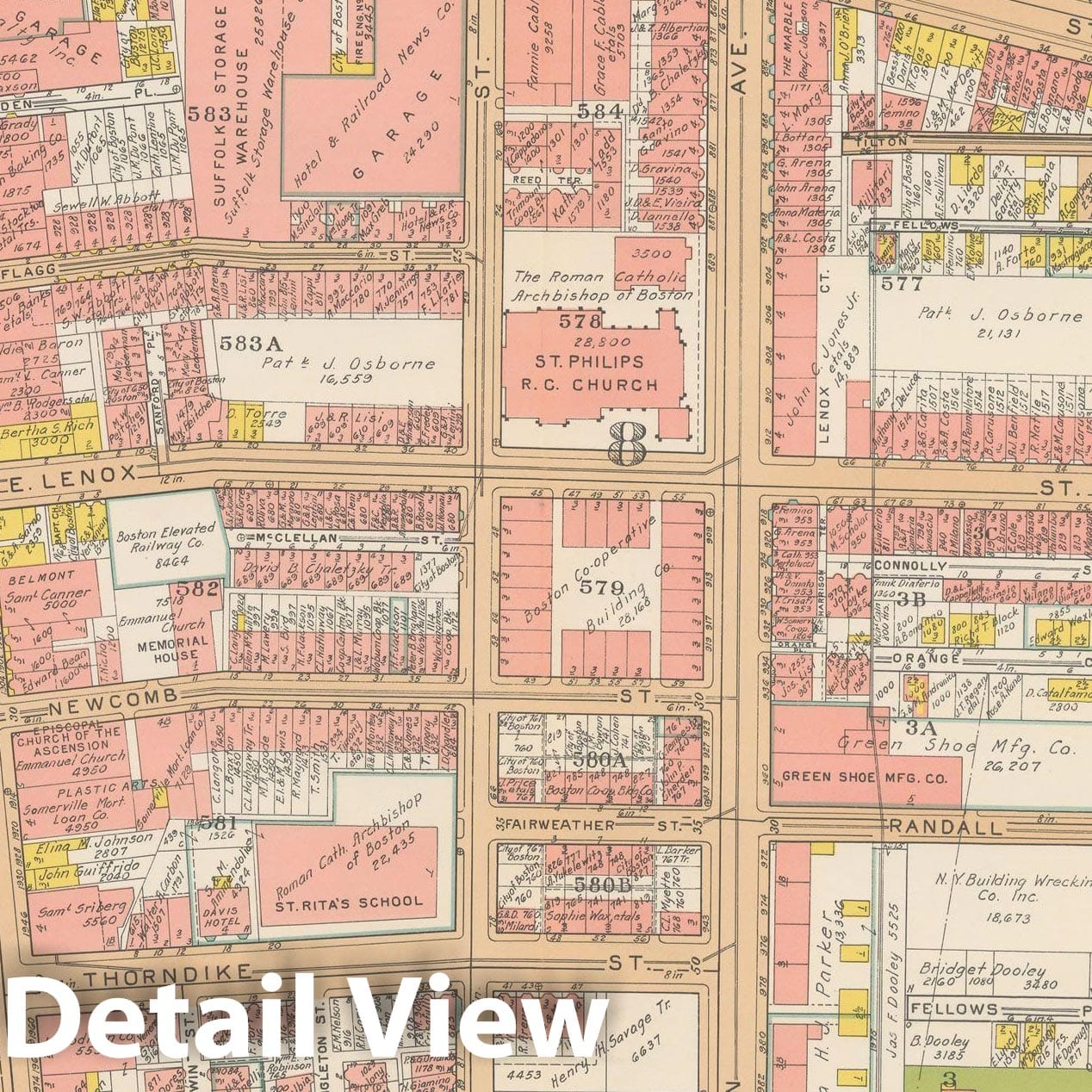 Historic Map : Atlas City of Boston, Boston 1938 Plate 029 , Vintage Wall Art