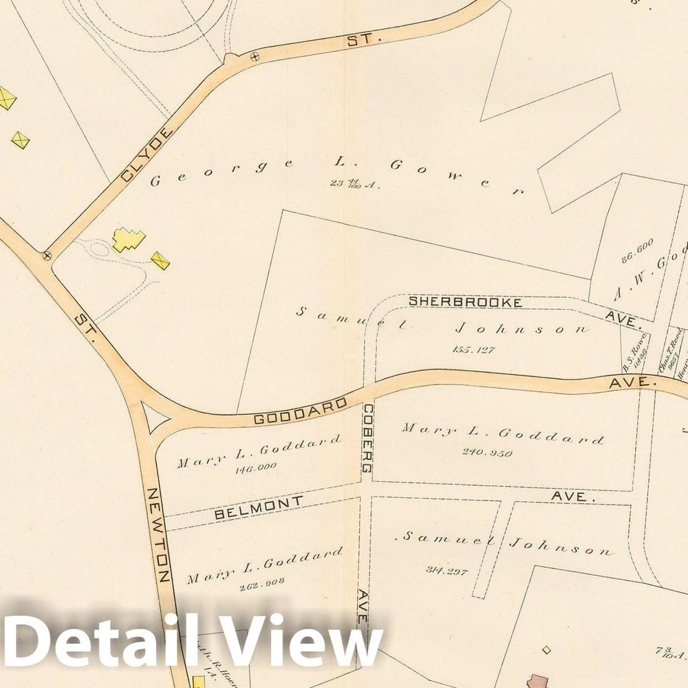 Historic Map : Atlas Town of Brookline, Brookline 1888 Plate O , Vintage Wall Art