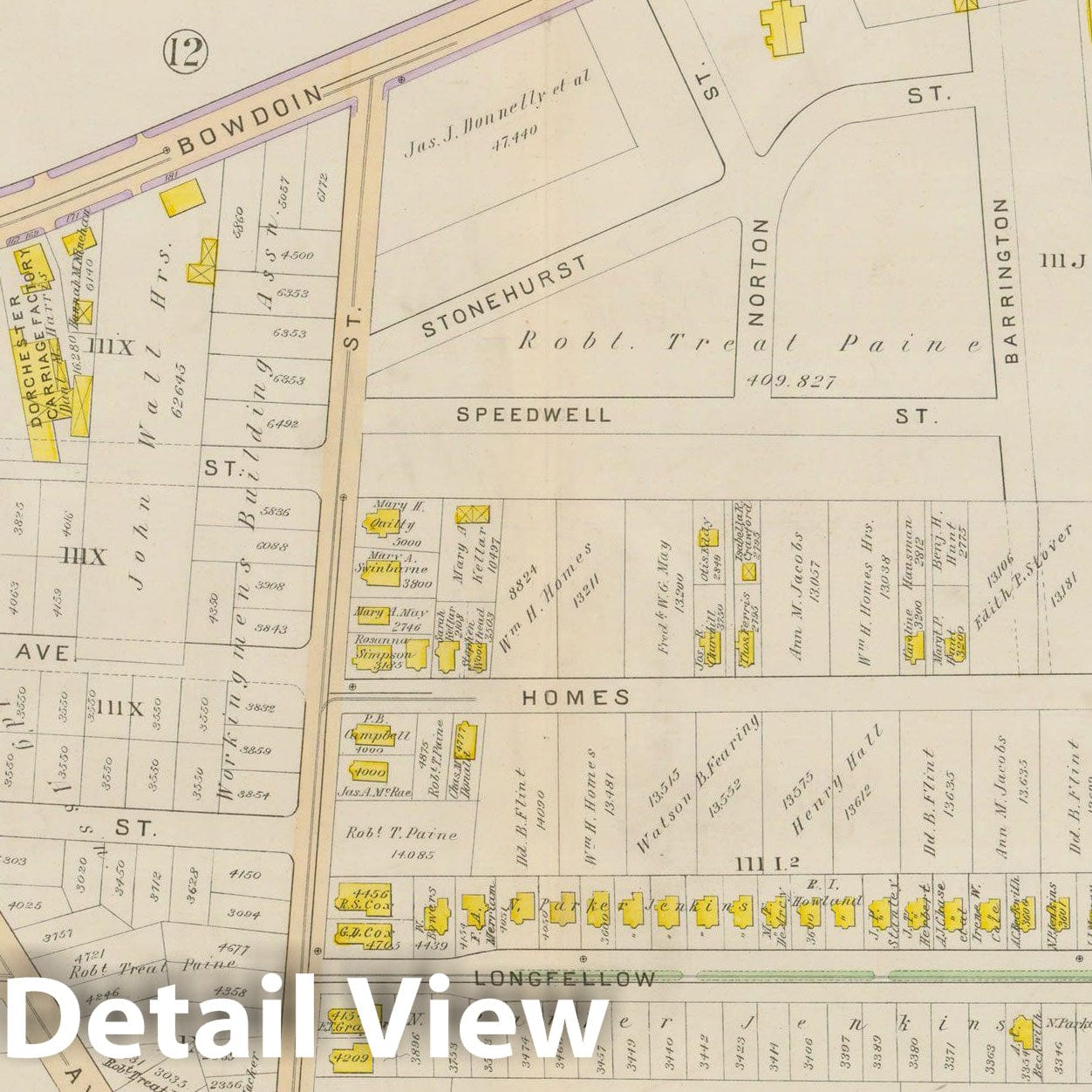 Historic Map : Atlas City of Boston, Vol. 5, Dorchester, Dorchester 1894 Plate 011 , Vintage Wall Art