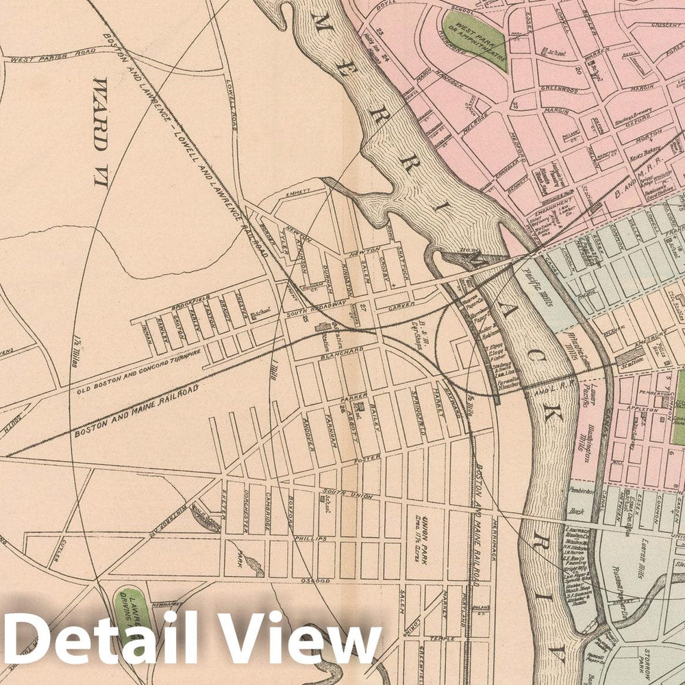 Historic Map : Atlas of Essex County, Lawrence 1884 , Vintage Wall Art