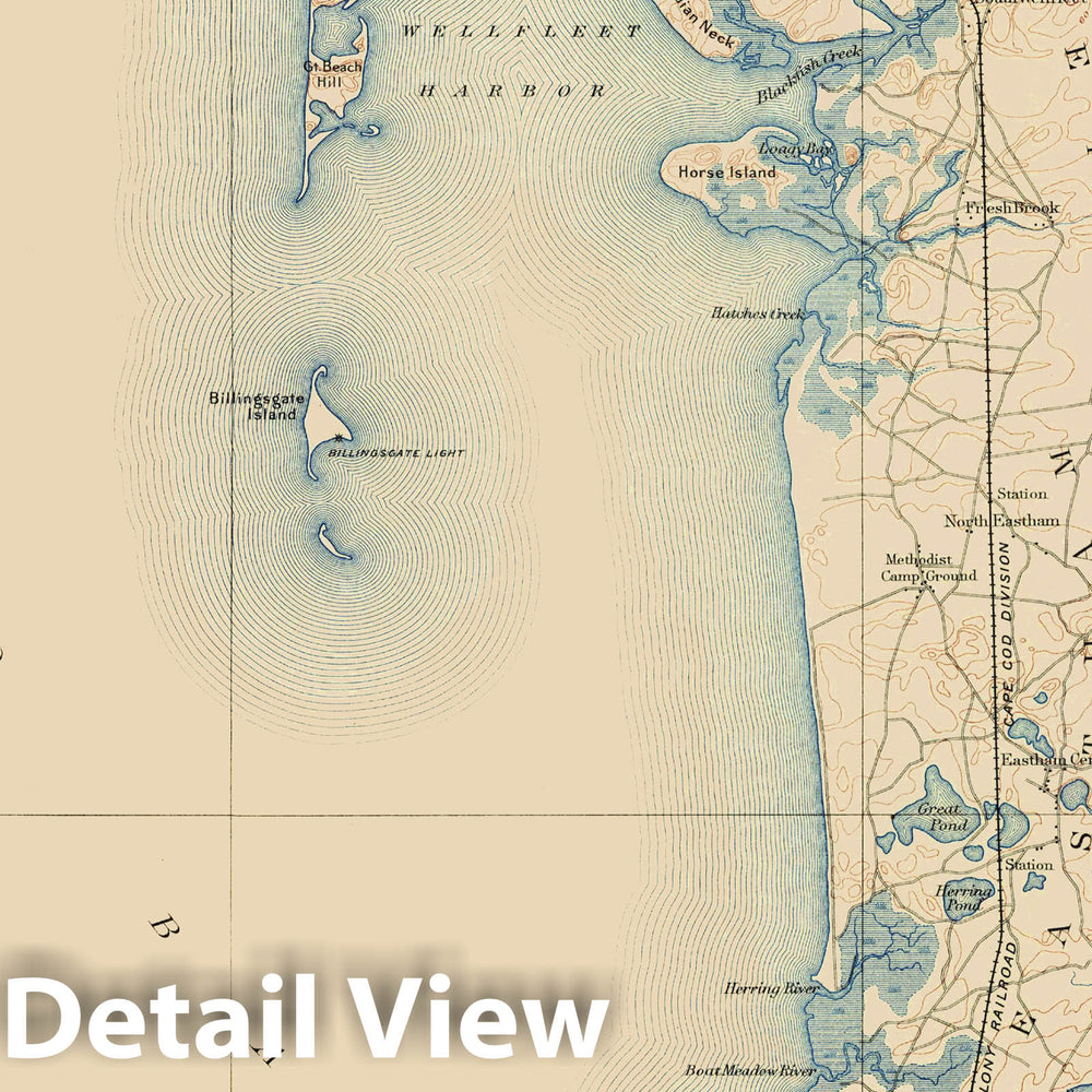 Historic Map : Atlas of Massachusetts, Brewster & Cape Cod & Eastham & Orleans & Truro & Wellfleet 1890 Page 51 , Vintage Wall Art