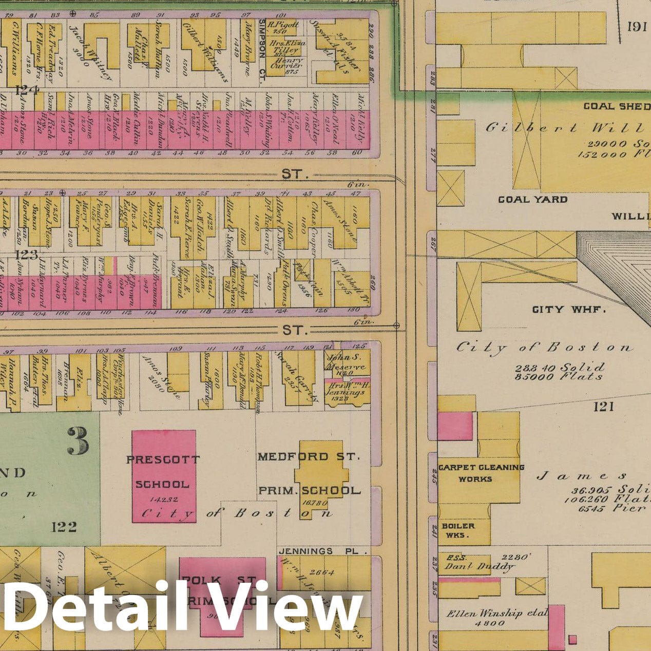 Historic Map : Charlestown 1892 Plate 010 , Vintage Wall Art
