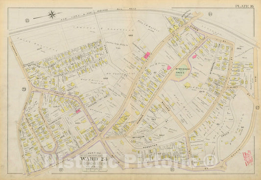 Historic Map : Atlas City of Boston, Vol. 5, Dorchester, Dorchester 1894 Plate 016 , Vintage Wall Art