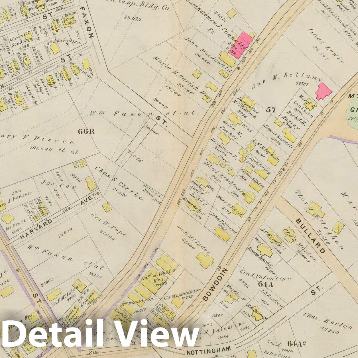 Historic Map : Atlas City of Boston, Vol. 5, Dorchester, Dorchester 1894 Plate 016 , Vintage Wall Art
