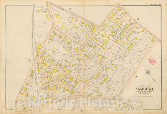 Historic Map : Atlas City of Boston, Vol. 5, Dorchester, Dorchester 1898 Plate 026 , Vintage Wall Art