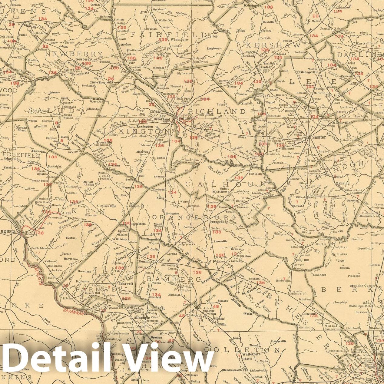 Historic Map : South Carolina 1925 , Vintage Wall Art