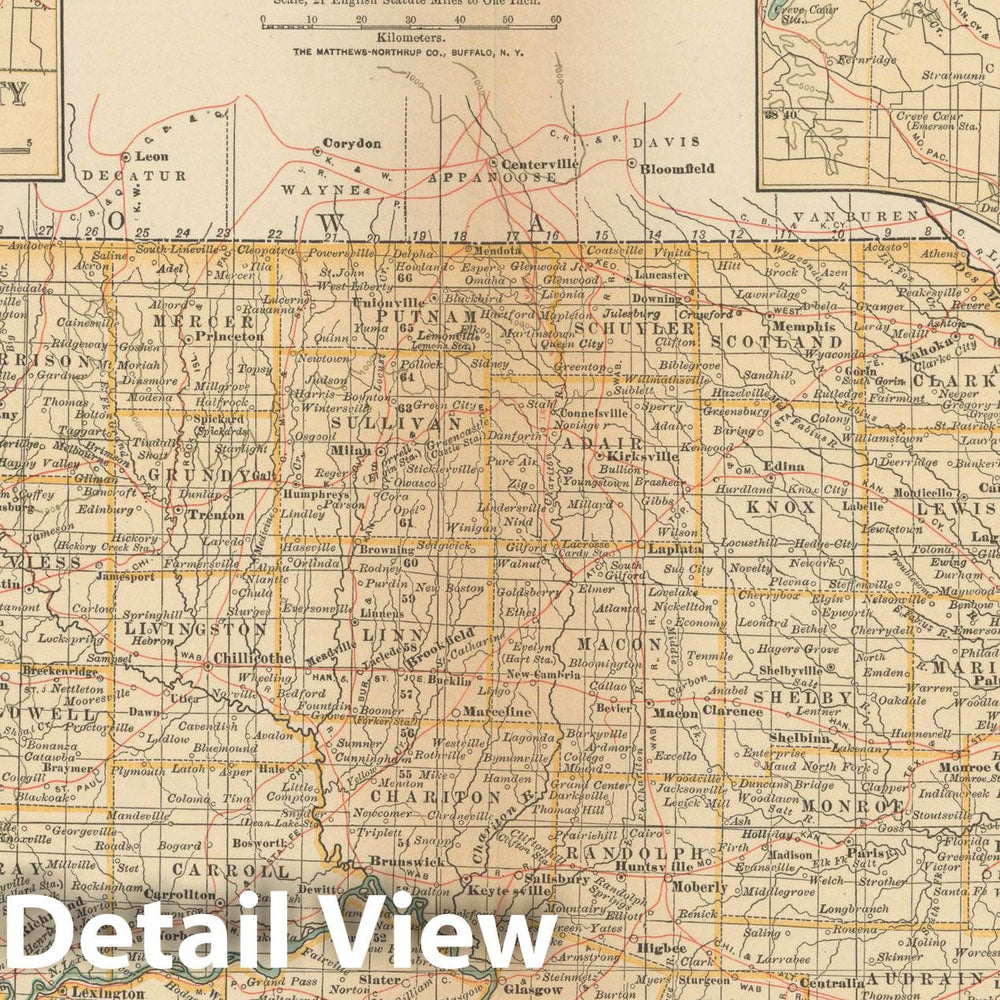 Historic Map : Missouri 1914 , Century Atlas of the World, v2, Vintage Wall Art