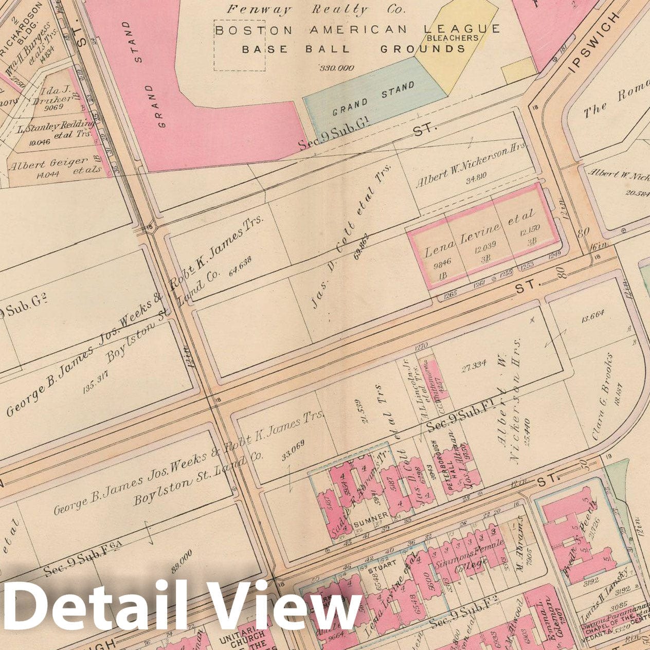 Historic Map : Atlas City of Boston, Boston Proper and Back Bay, Boston 1922 Plate 033 , Vintage Wall Art