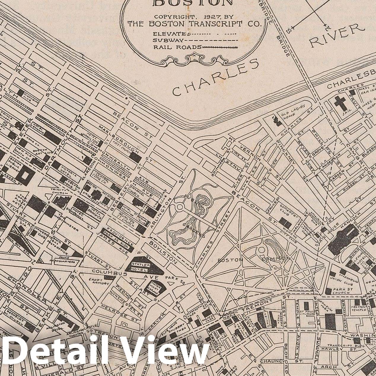 Historic Map : Boston 1925 , Vintage Wall Art