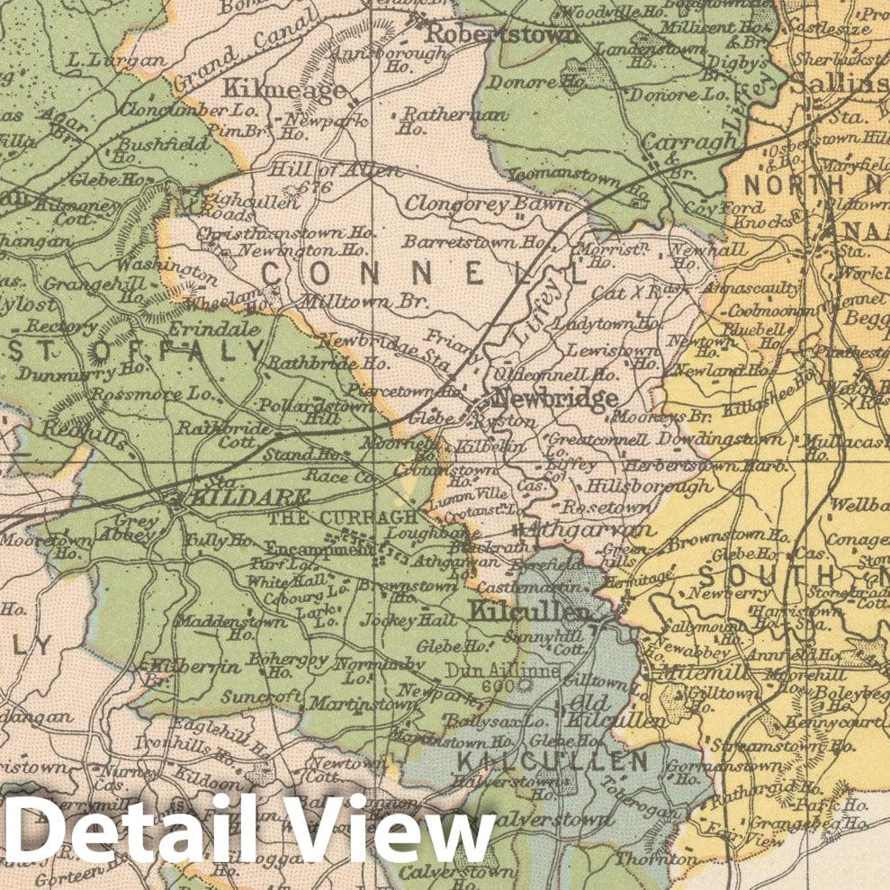 Historic Map : Irish County Maps, Kildare 1900 , Vintage Wall Art