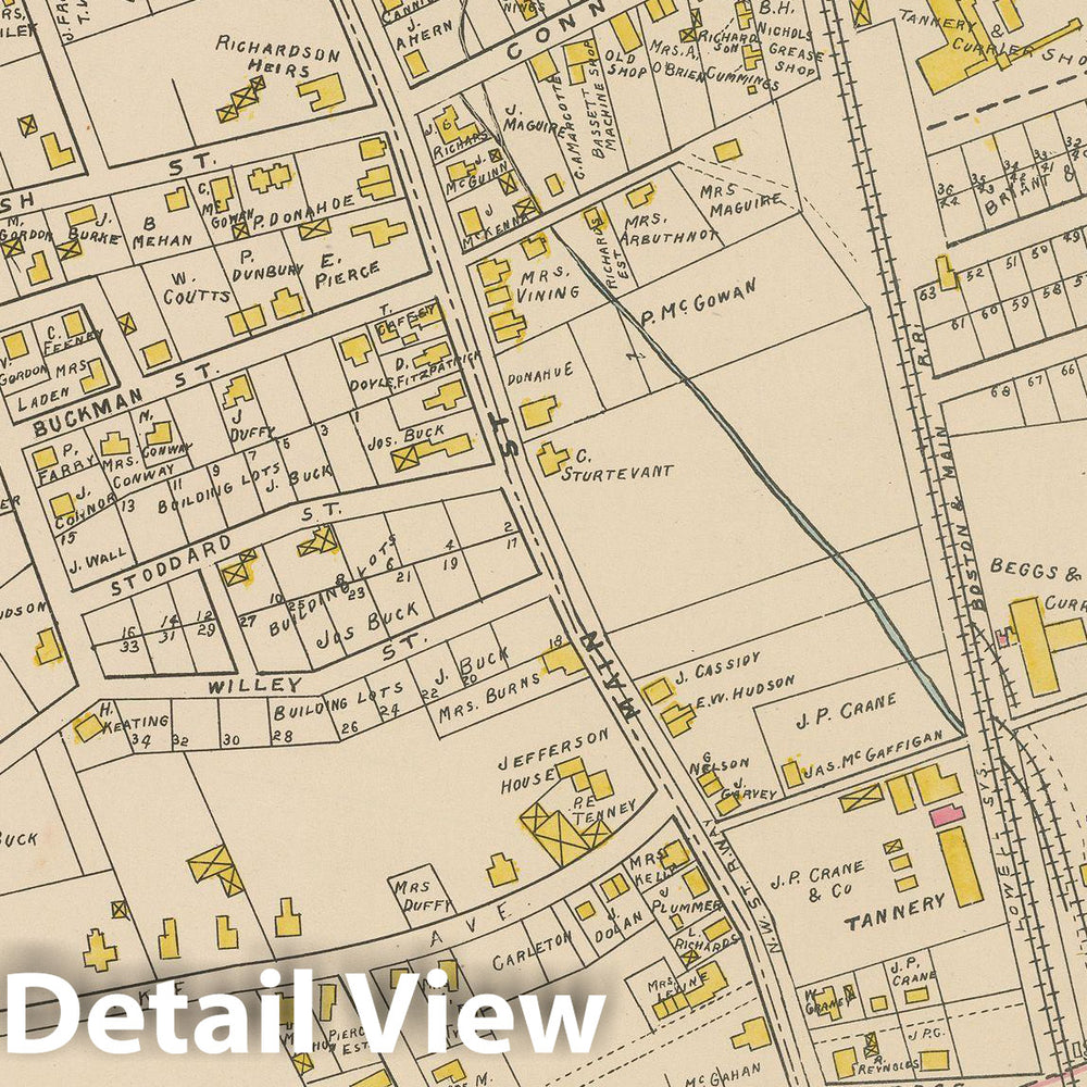 Historic Map : Atlas of Middlesex County, Massachusetts, Woburn 1889 , v2, Vintage Wall Art