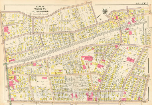 Historic Map : West Roxbury, & Roslindale, 1905 Plate 002 , Vintage Wall Art