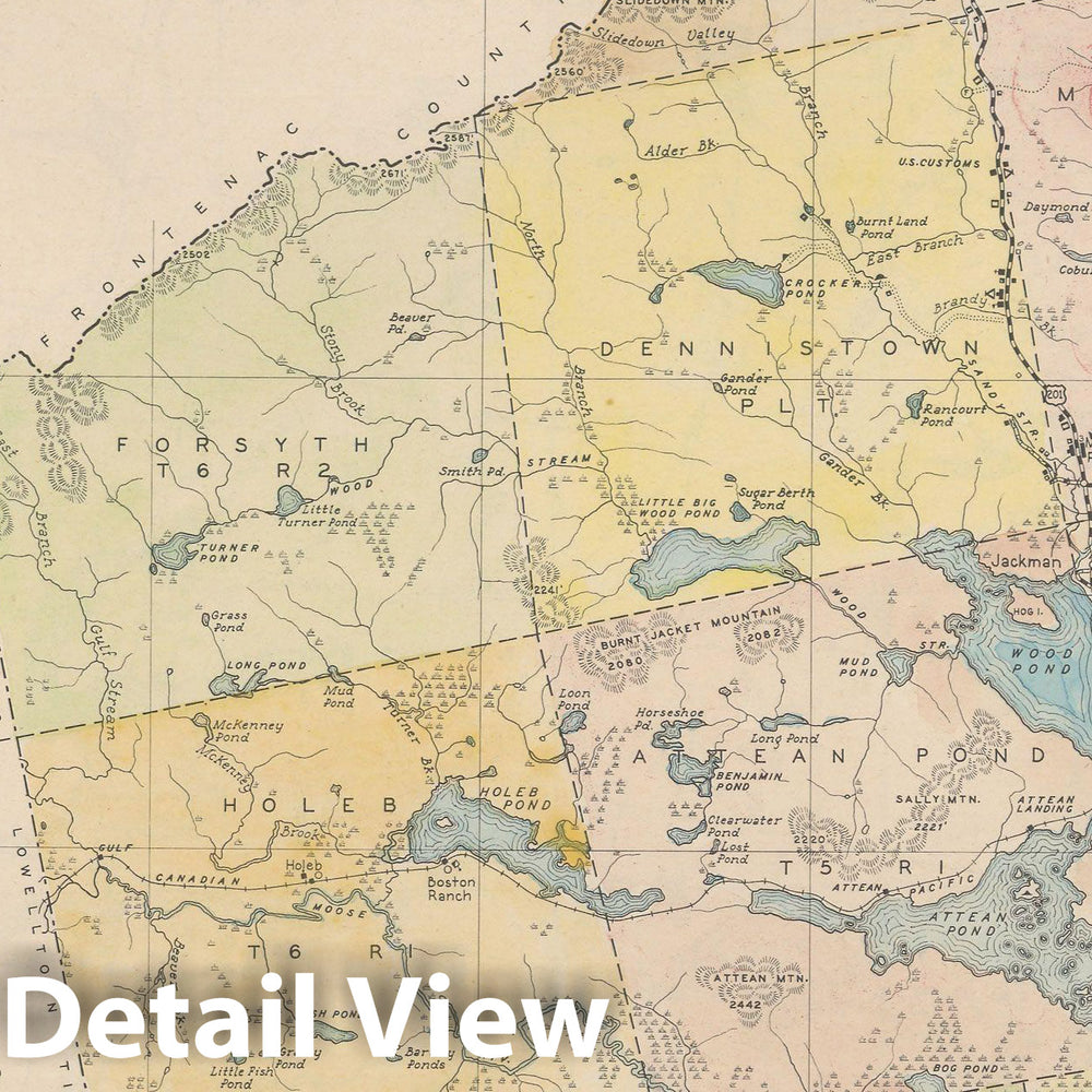 Historic Map : Maine General Highway County Maps, Somerset 1938 Plate 043 , Vintage Wall Art