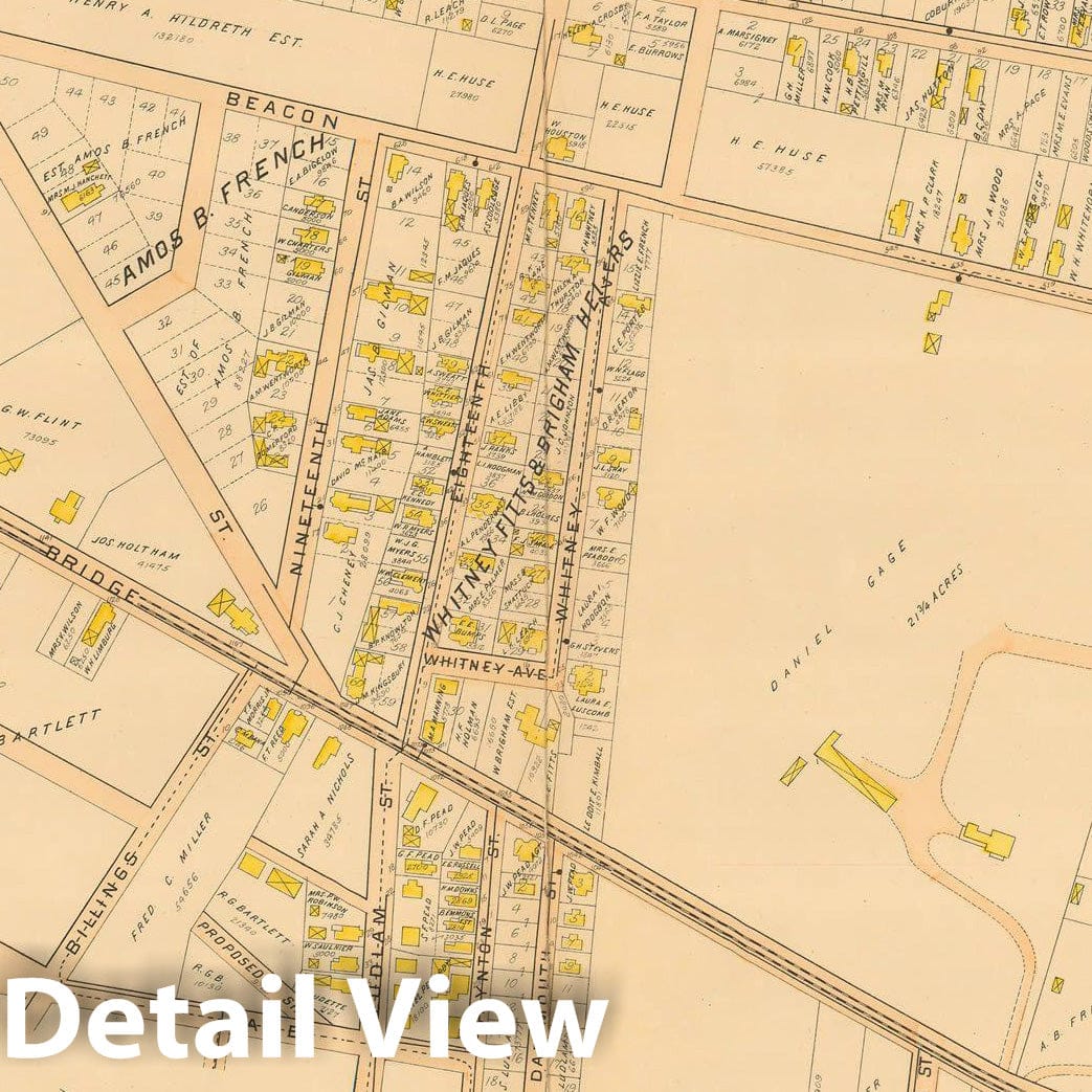 Historic Map : Atlas City of Lowell, 1896 Plate 024 , Vintage Wall Art