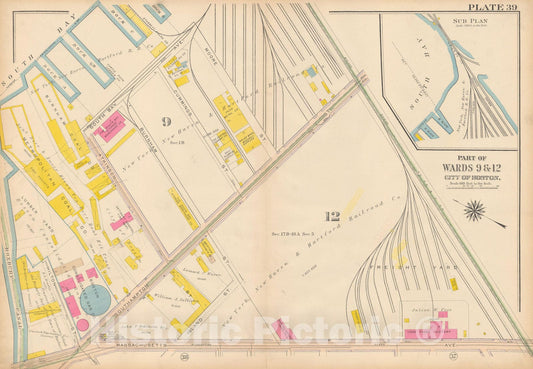 Historic Map : Atlas City of Boston, Roxbury, Roxbury 1915 Plate 039 , Vintage Wall Art