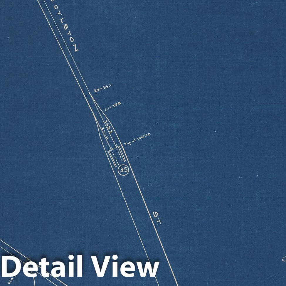 Historic Map : Boston Elevated Railway Track Plans, Boston 1936 Plate 028 , Vintage Wall Art