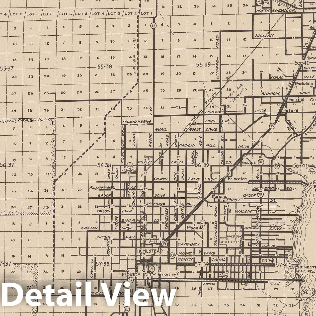Historic Map : Dade County, Dade County 1952 , Vintage Wall Art