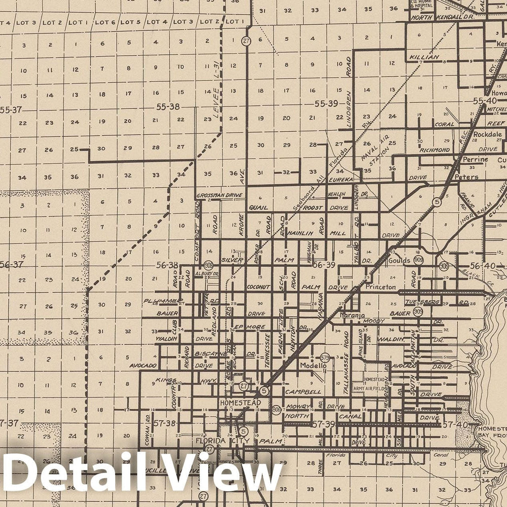 Historic Map : Dade County, Dade County 1952 , Vintage Wall Art