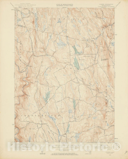 Historic Map : USGS 7.5 Minute Sheets and Quadrangles, Goshen 1955 Topographic Map , Vintage Wall Art