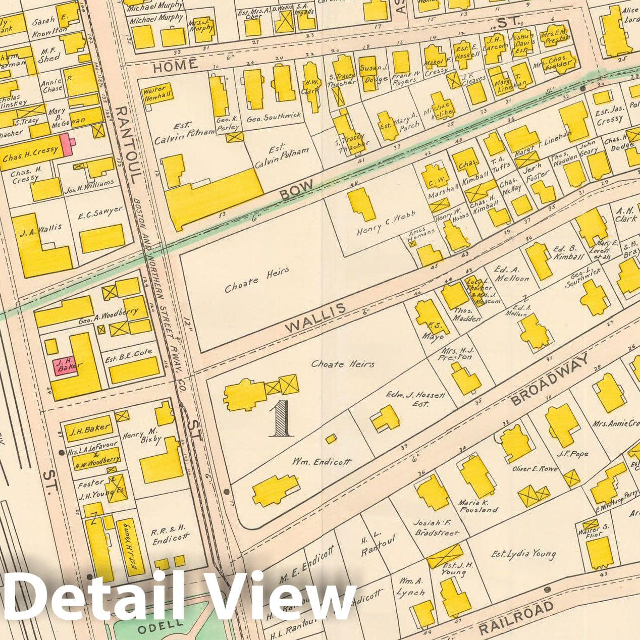 Historic Map : Beverly 1907 Plate 005 , Atlas City of Beverly , Vintage Wall Art