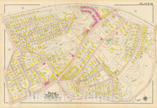 Historic Map : Atlas City of Boston, Dorchester, Dorchester 1910 Plate 016 , Vintage Wall Art