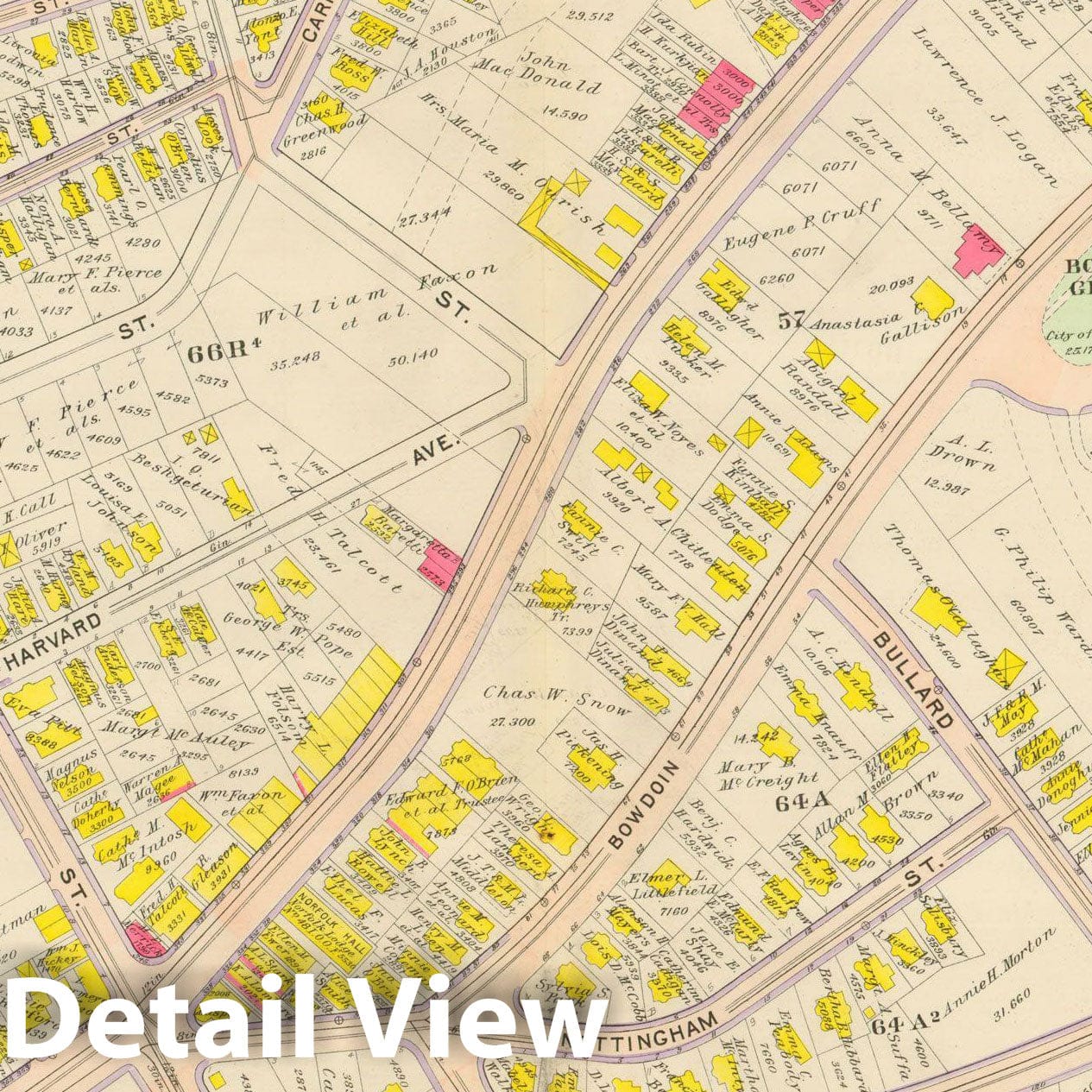 Historic Map : Atlas City of Boston, Dorchester, Dorchester 1910 Plate 016 , Vintage Wall Art