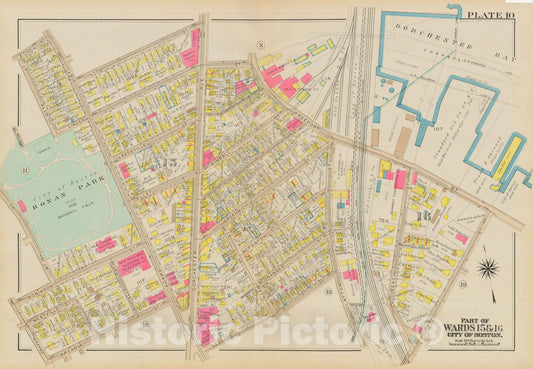 Historic Map : Atlas City of Boston, Dorchester, Dorchester 1933 Plate 010 , Vintage Wall Art