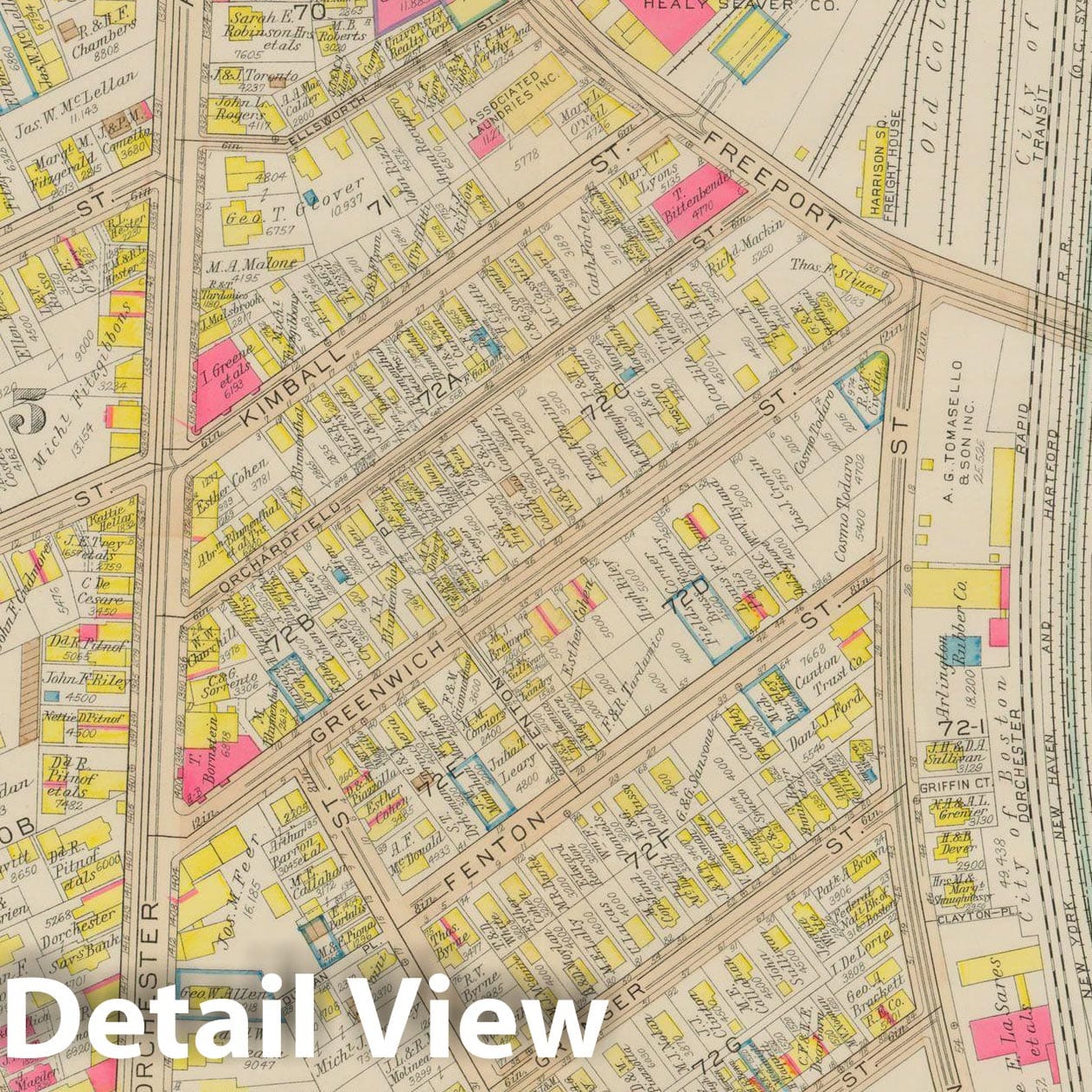 Historic Map : Atlas City of Boston, Dorchester, Dorchester 1933 Plate 010 , Vintage Wall Art