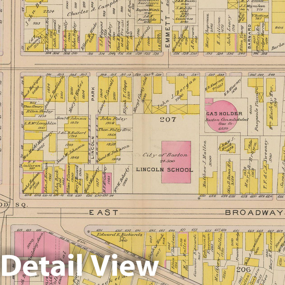 Historic Map : Atlas of South Boston, South Boston 1910 Plate 020 , Vintage Wall Art