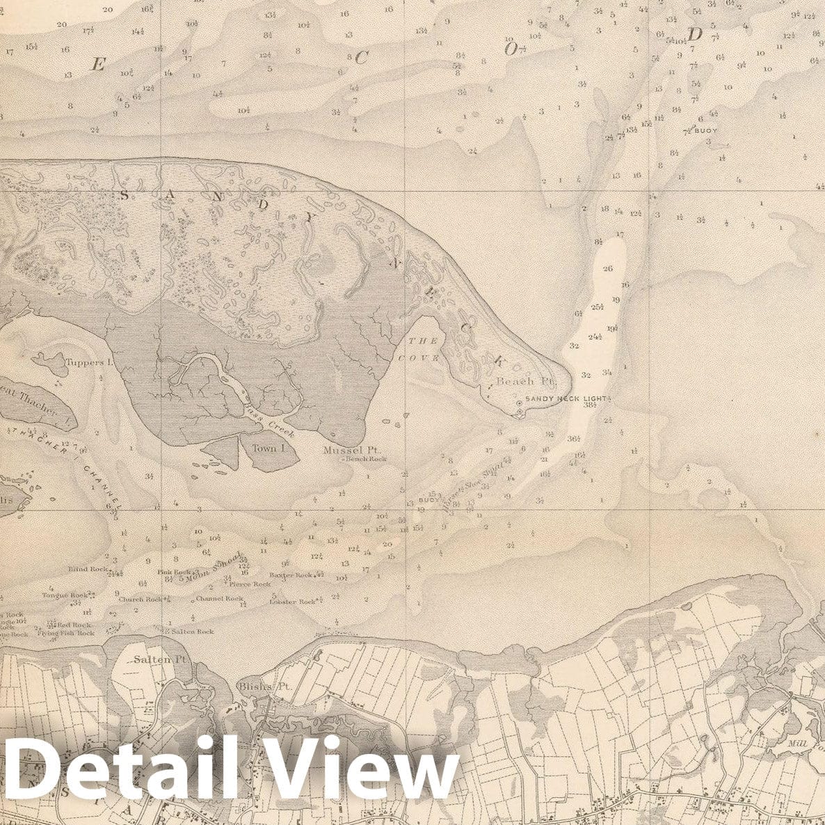 Historic Map : Barnstable & Cape Cod & Dennis & Yarmouth 1861 Topographic Map , Vintage Wall Art