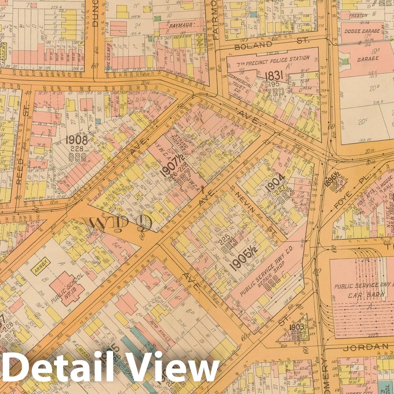 Historic Map : Plat Book of Jersey City, 1928 Plate 002 , Vintage Wall Art