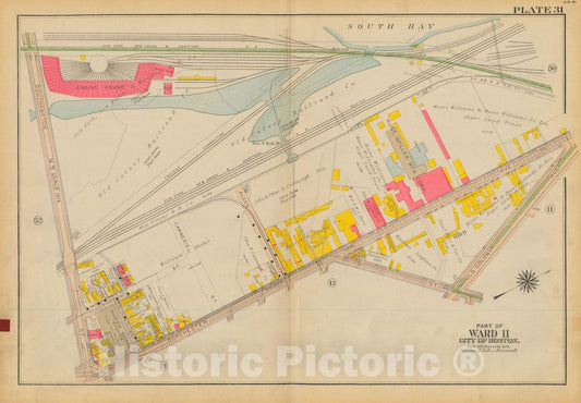 Historic Map : Atlas City of Boston: South Boston 1919 Plate 031 , Vintage Wall Art