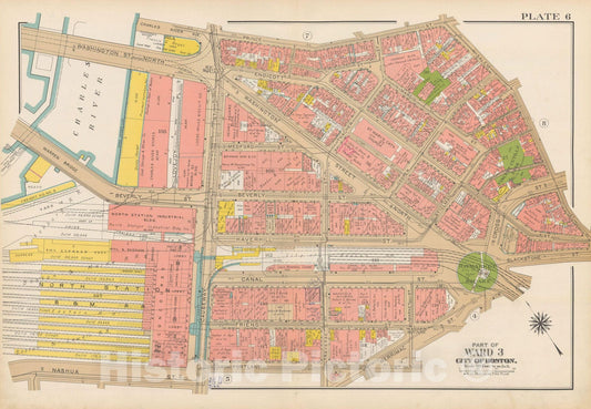Historic Map : Atlas City of Boston, Boston 1938 Plate 006 , Vintage Wall Art